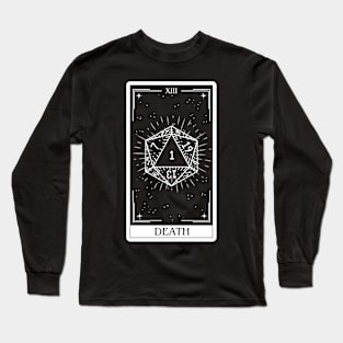 Death Tarot Card D&D Nat 20 Dungeons & Dragons Long Sleeve T-Shirt